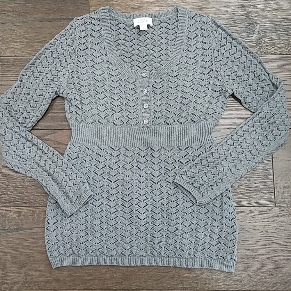 LOFT Crocheted Fitted Sweater